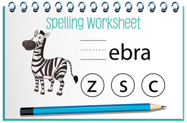 Find missing letter with zebra