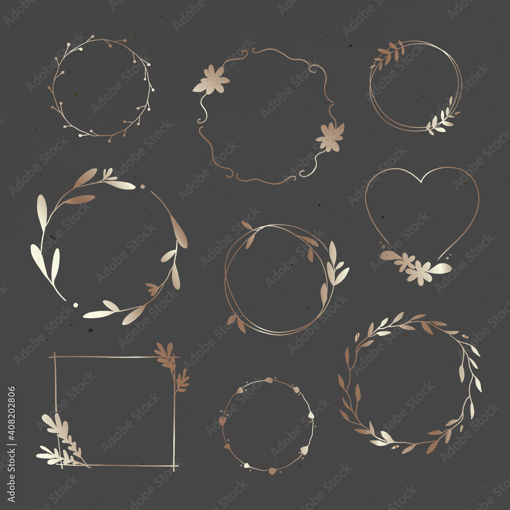 Poster floral wreath frame vector - Posters