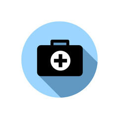 Medicine first aid circle icon on white background.