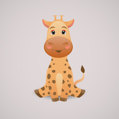 Cute giraffe vector illustration for kids.