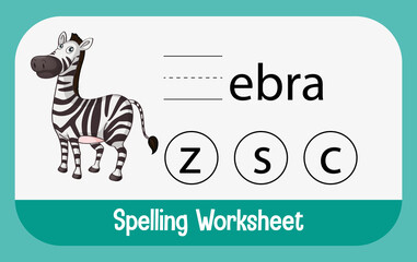 Find missing letter with zebra © GraphicsRF