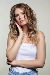 Fototapeta premium Portrait of young blonde woman.