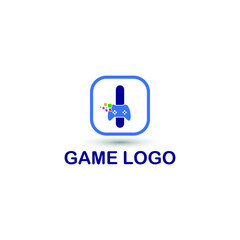 I initial letter with game console icon and pixel for gaming logo concept. game startup application
