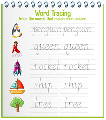 English alphabet tracing worksheets