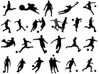 サッカーシルエット_セット2
