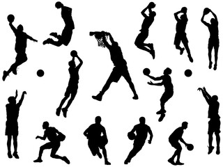 バスケットボールシルエット_セット3