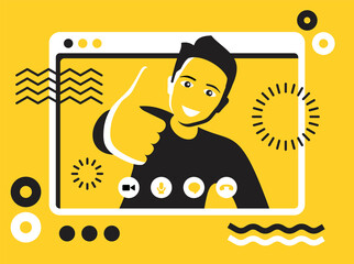 Online Video conference illustration