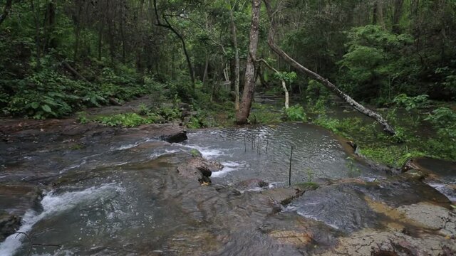 Waterfall in Namtok Samlan National Park. Beautiful nature at Saraburi province Thailand