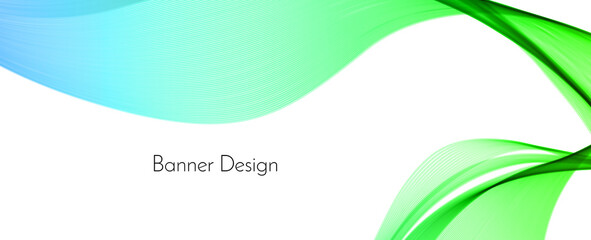 Abstract modern green wave banner vector background