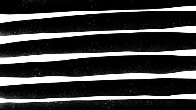 Hand drawn stripes animation. Dusty doodle lines. Noise interference background.