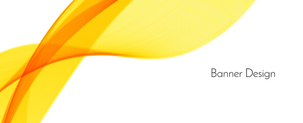 Abstract smooth stylish yellow and orange wave banner background