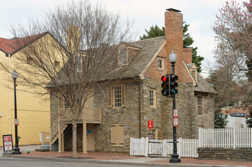 Old Stone House, oldest unchanged building in Washington, D.C., United States. Built in 1765, Old...