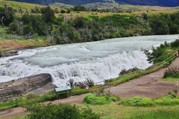 Waterfall in Torres del Paine National Park, Patagonia, Chile