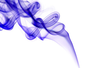 swirling movement of blue smoke group, abstract line Isolated on white background