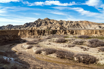 Beautiful canyons in a mountainous desert area
