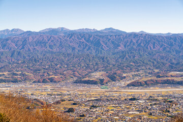 長野県飯田市　虚空蔵山から見た飯田・高森・喬木の風景