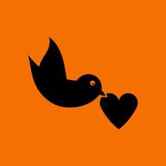 Dove With Heart Icon