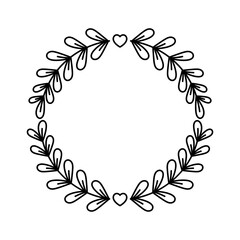 Floral wreath with leaves