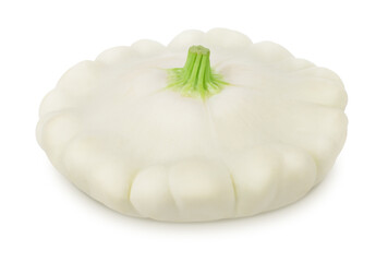 Fresh whole white summer squash isolated on a white background.