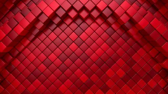 Rhombuses Form A Wave. Abstract motion, 3d rendering, 4k resolution
