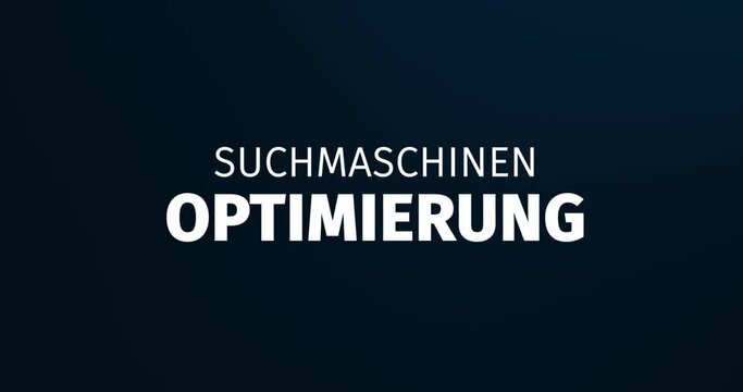 Suchmaschinenoptimierung, SEO. Animierte W&ouml;rter. Kinetische Text Animation. Intro