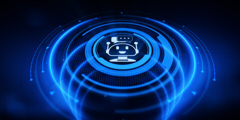 Chatbot Customer communication service automation. Business technology concept.