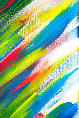 Background from different strokes of red, yellow, green and blue paint