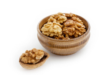 fresh and organic walnuts on plate
