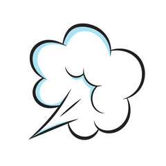 Smelling pop art comic book cartoon fart cloud flat style design vector illustration. Bad stink or toxic aroma cartoon smoke cloud isolated on white background.