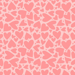 Seamless pattern with hearts. Romantic love hand drawn backgrounds texture. For greeting cards, wrapping paper, wedding, birthday, fabric, textile, Valentines Day, mothers Day, easter