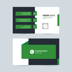 Black green business card