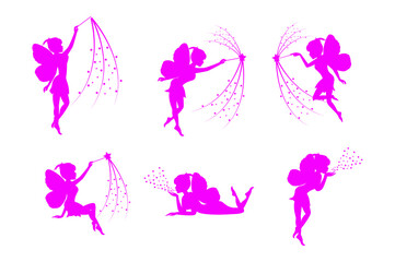 Obraz na płótnie Canvas fairy silhouette, simple vector illustration