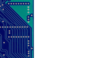 The stylized image of an electronic microcircuit.