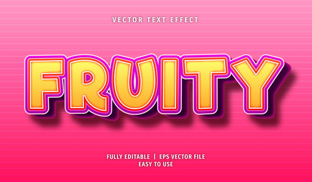 Text Effect 3D Fruity, Editable Text Style