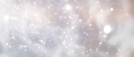 blue snowfall bokeh background, abstract snowflake background on blurred abstract blue