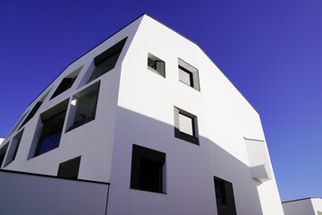 New modern facade white architecture apartment building exterior design