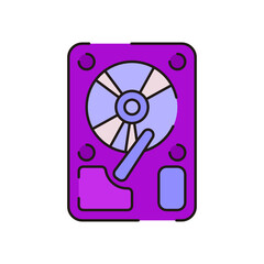 Computer Hardware Line Icons. Vector Illustration