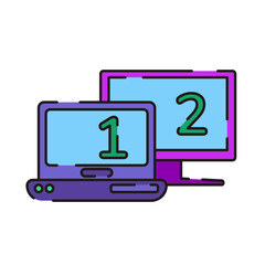 Computer Hardware Line Icons. Vector Illustration