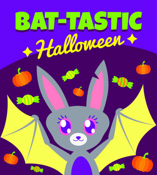 cute halloween holiday greetings event party bat ghost ghoul skull characters