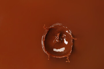 Splash of hot chocolate, top view