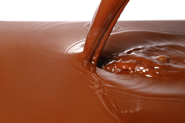 Hot pouring chocolate, closeup view
