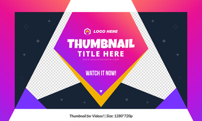 Editable Gradient Video Thumbnail for all platforms gradient fully customizable video thumbnail text  is fully editable Editable Premium Vector for videos