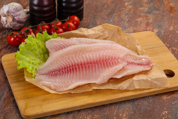 Raw tilapia fish