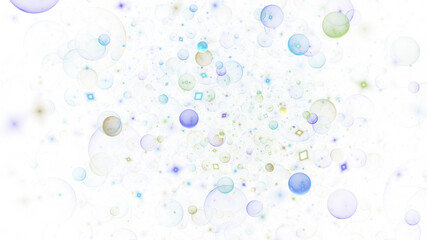 Abstract holiday background with blue and golden shiny particles. Fantastic light effect. Digital fractal art. 3d rendering.