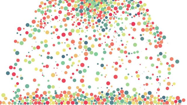 Colored balls in soft tones fill up the screen. Well-being and joy concept.