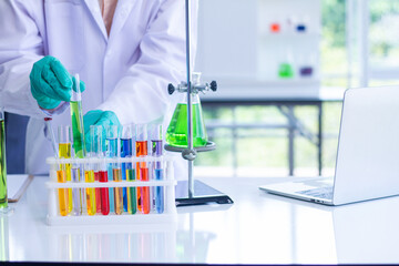 Scientists who are experimenting in the laboratory