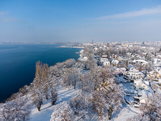 Die Stadt Radolfzell am Bodensee im Winter