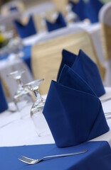 Close up photo of table setting on a wedding reception.