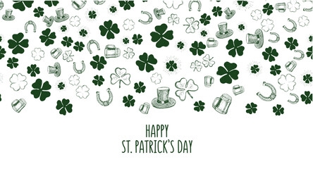 Clover set. St. Patrick's Day set. Hand drawn illustrations.	