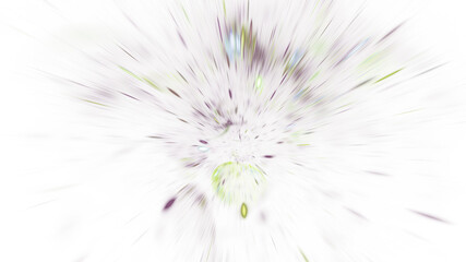 Abstract green and violet fireworks. Holiday background with fantastic light effect. Digital fractal art. 3d rendering.